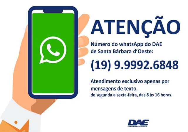 ATENÇÃO: DAE reforça alerta de tentativas de golpes pelo WhatsApp 1 whats atencao