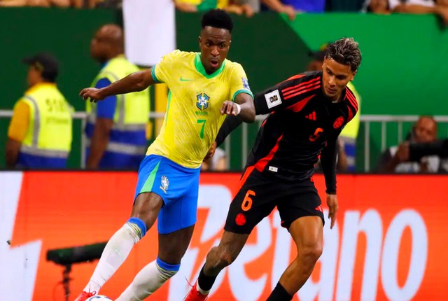 Vinicius Jr. decide e Brasil derrota Colômbia pelas Eliminatórias 1 Vinicius Jr. decide e Brasil derrota Colômbia pelas Eliminatórias