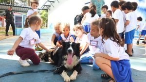 Gama leva caes do Canil para apresentacoes em escolas de Americana 1
