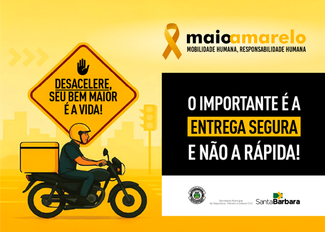 S. Bárbara promove ações de conscientização do Maio Amarelo a partir desta quinta-feira