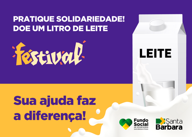 SBO fará arrecadação de leite no FÉstival neste final de semana 1 SBO fará arrecadação de leite no FÉstival neste final de semana