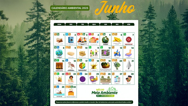 Junho traz datas e dicas no Calendário Ambiental de Americana