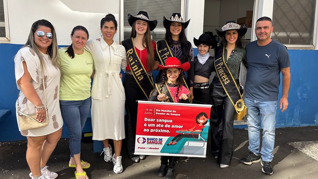 Rainha e princesas da Festa do Peão fazem doação de sangue em Americana 1 Rainha e princesas da Festa do Peão fazem doação de sangue em Americana