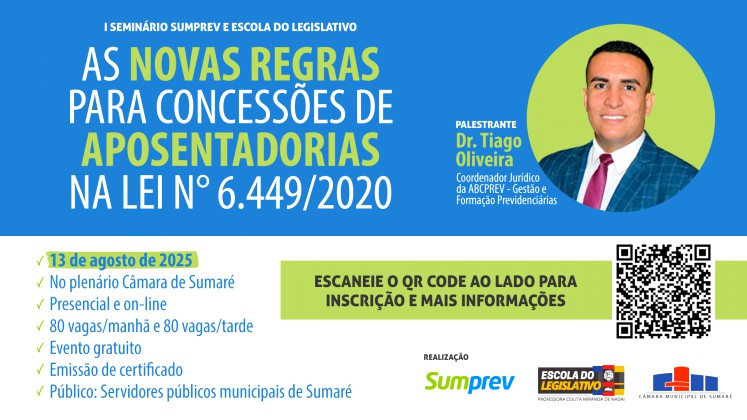 Sumaré terá seminário sobre aposentadoria de servidores em agosto 1 Sumaré terá seminário sobre aposentadoria de servidores em agosto