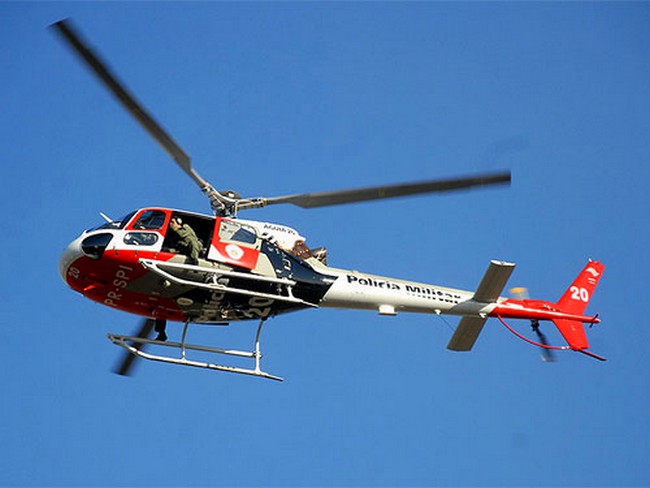 Helicóptero Águia localiza veículo roubado em canavial de S. Bárbara