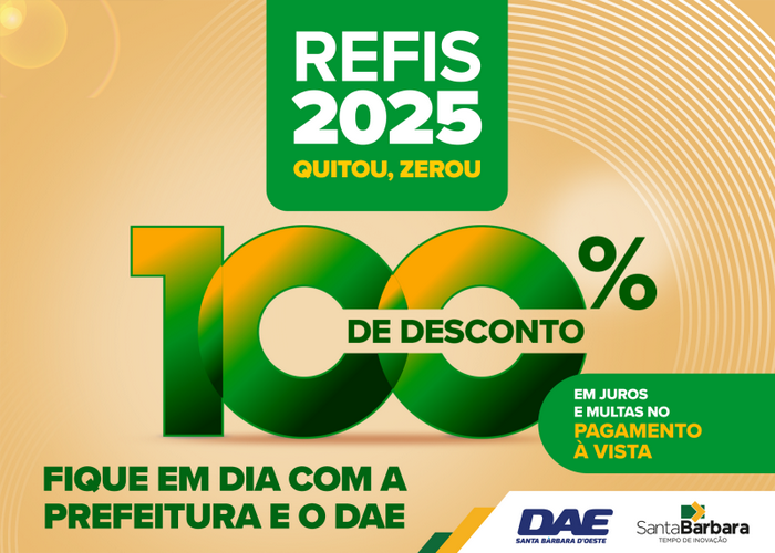 Refis 2025 é prorrogado por mais 60 dias em Santa Bárbara 1 Refis 2025 é prorrogado por mais 60 dias em Santa Bárbara