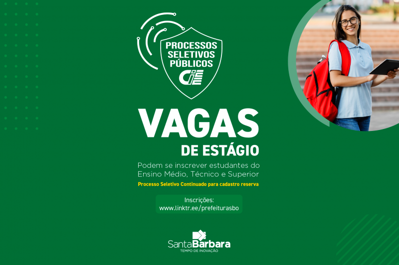 Prefeitura de Santa Bárbara reabre inscrições para estágio até dia 15 1 Prefeitura de Santa Bárbara reabre inscrições para estágio até dia 15