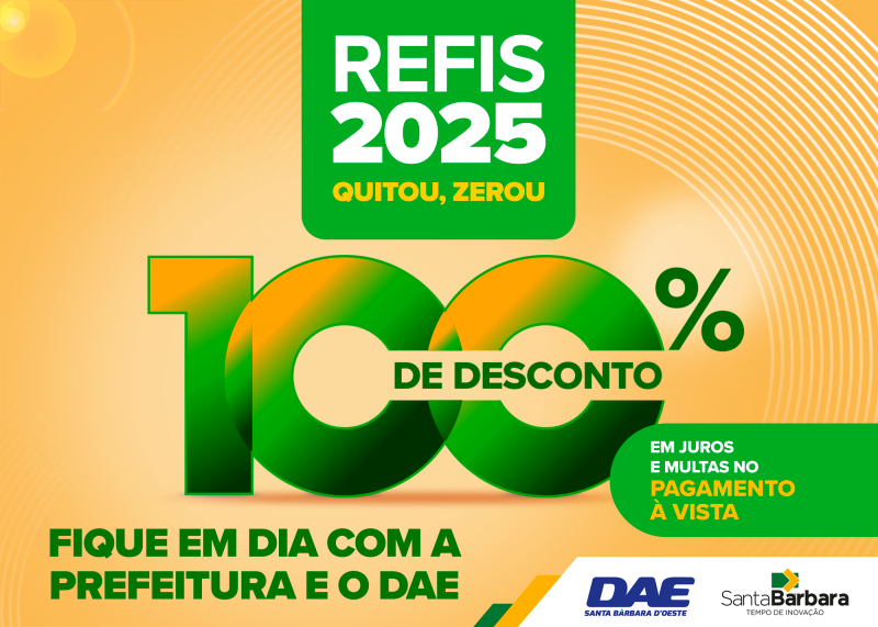 Refis 2025 segue em Santa Bárbara com até 100% de desconto 1 Refis 2025 segue em Santa Bárbara com até 100% de desconto