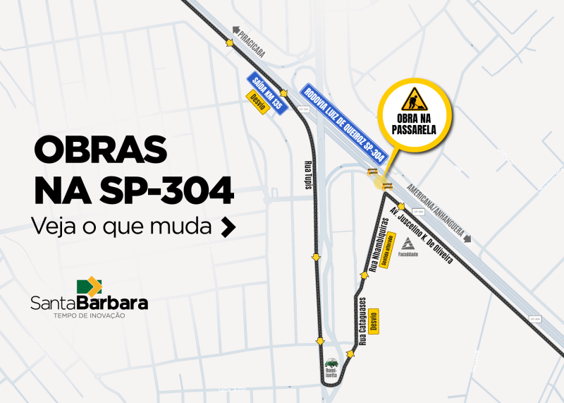 DER altera desvio na SP-304 após pedido da Prefeitura de S. Bárbara 1 DER altera desvio na SP-304 após pedido da Prefeitura de S. Bárbara