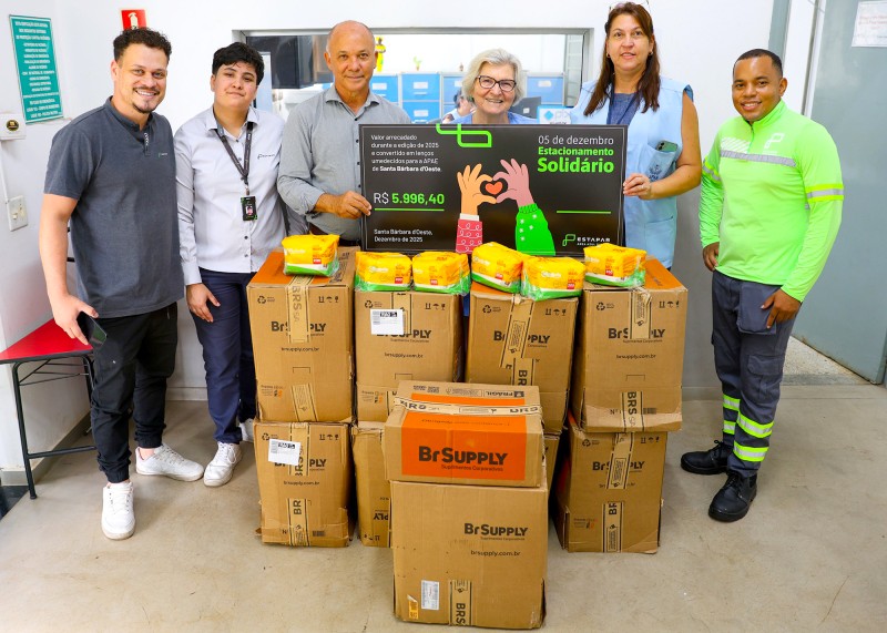 Estacionamento Solidário entrega doações à Apae em Santa Bárbara