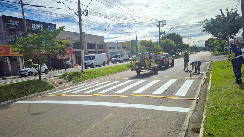 Sinalização de trânsito em avenidas do Picerno e Nova Veneza chegam à fase final