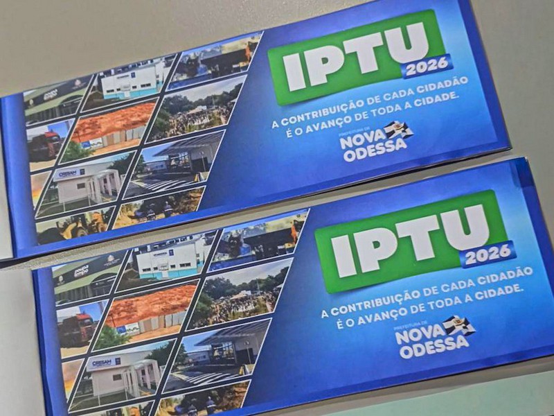 Carnês do IPTU 2026 começam a ser distribuídos em Nova Odessa