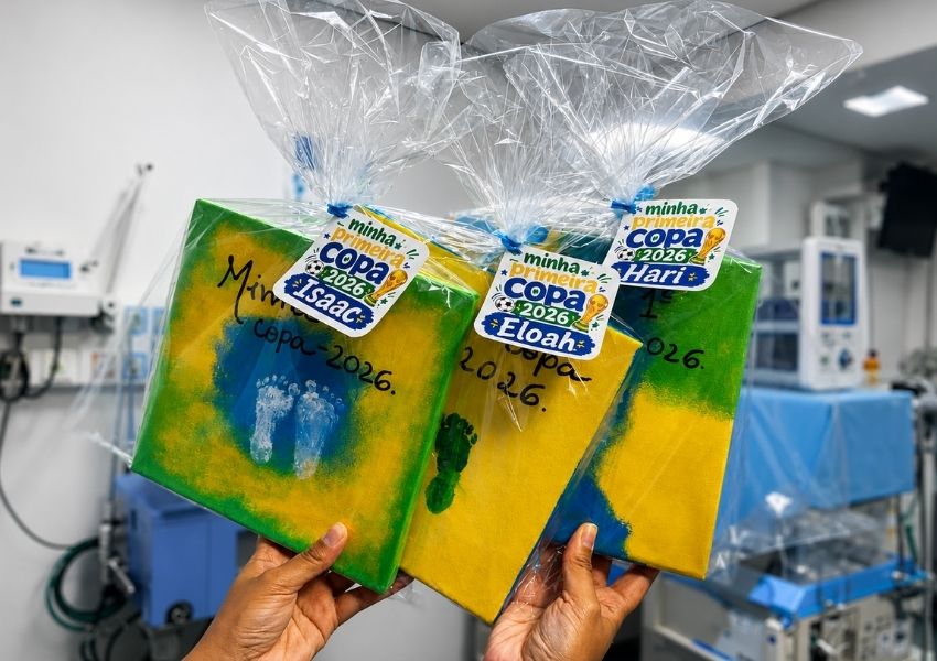 UTI Neonatal do HM cria lembrança da 1ª Copa para bebês internados
