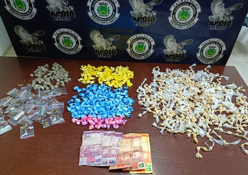 Apoio Tático prende traficante com 993 porções de drogas em Santa Bárbara