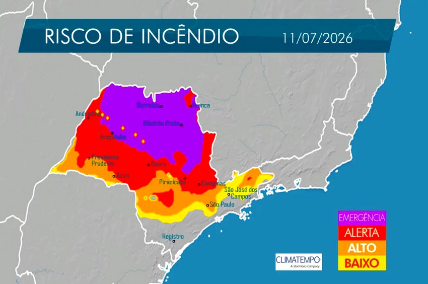 Defesa Civil alerta para risco elevado de incêndios no interior de SP durante o feriado 1 Defesa Civil alerta para risco elevado de incêndios no interior de SP durante o feriado