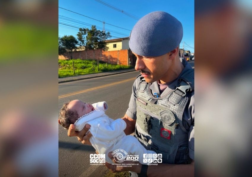 PM salva bebê de 29 dias engasgada com leite materno em Piracicaba