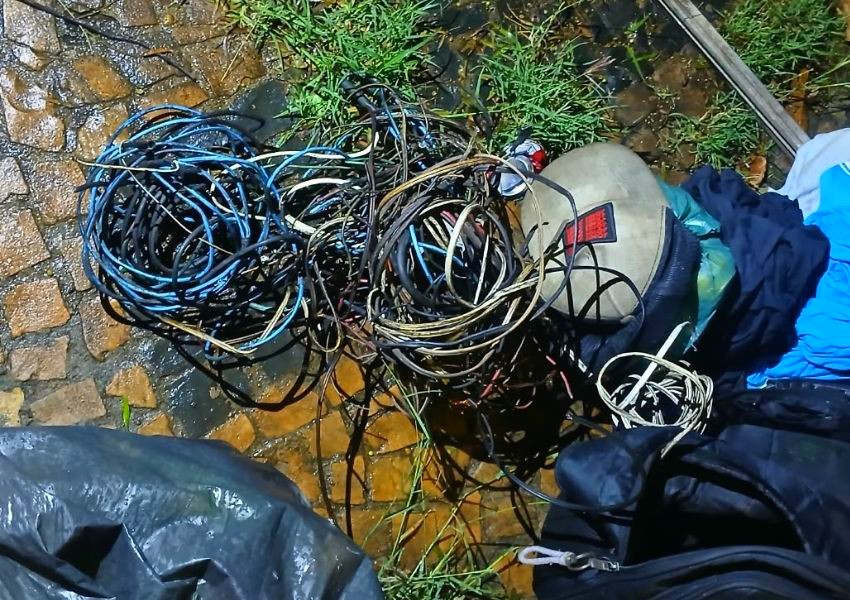 Gama apreende 4 quilos de fios de cobre durante patrulhamento em Americana