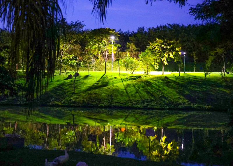 Parque dos Jacarandás ganha nova iluminação em Santa Bárbara