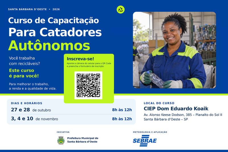Santa Bárbara abre inscrições para curso gratuito de catadores 1